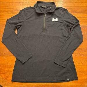 Travis Mathew Women's Black Navy Blue 1/4 Zip Pull Over Golf Sweater Size Small